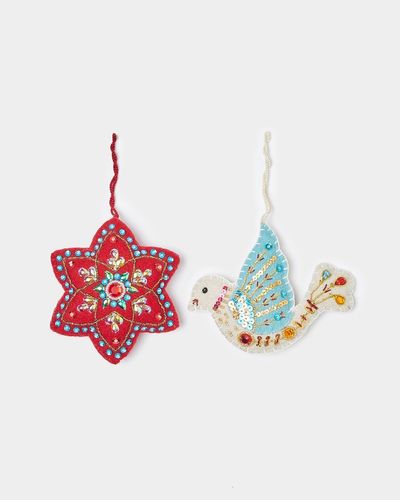 Carolyn Donnelly Eclectic Felt Decoration In Bag - Pack Of 2